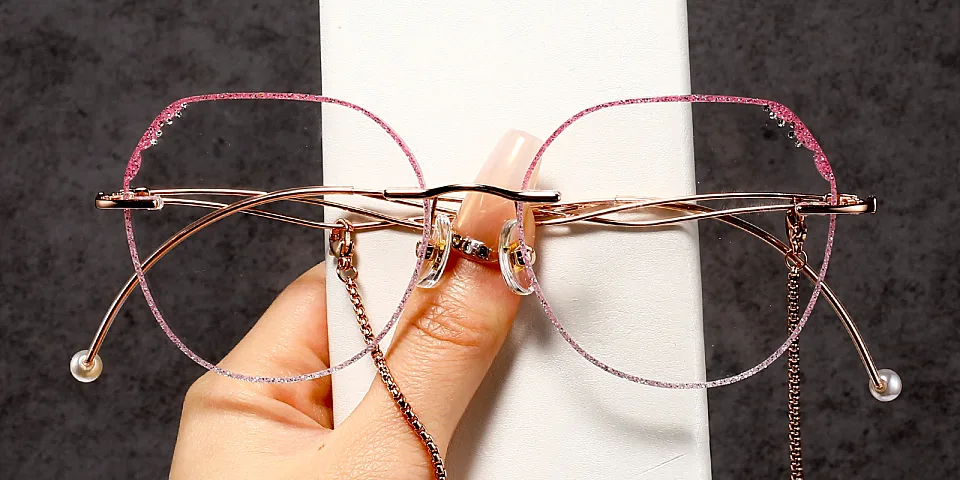 Lavender gradient pink   Metal  Eyeglasses