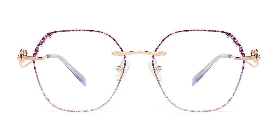 Grey Purple purple pink   Metal  Eyeglasses