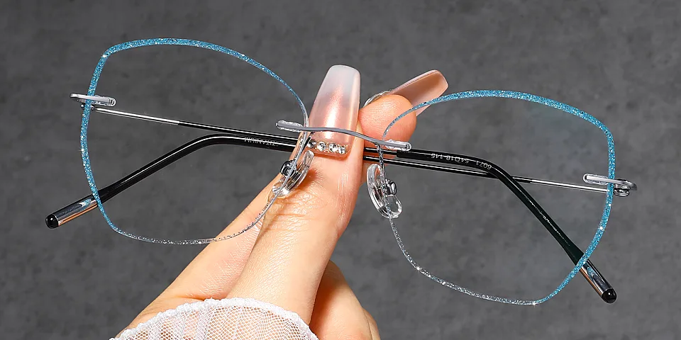 Karla light blue clear   Titanium  Eyeglasses