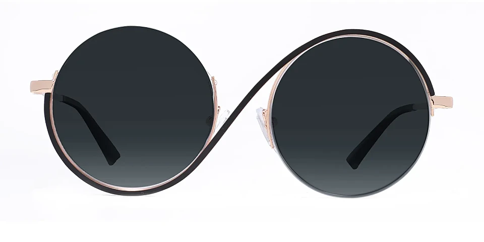 Anne black   Metal  Sunglasses