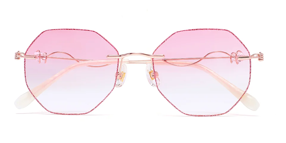 Locey pink   Metal  Sunglasses
