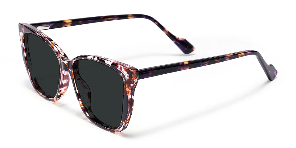 Edie brown floral   Plastic  Sunglasses
