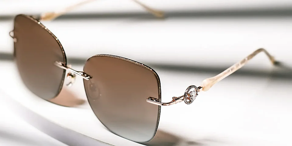 Flash rose gold   Metal  Sunglasses