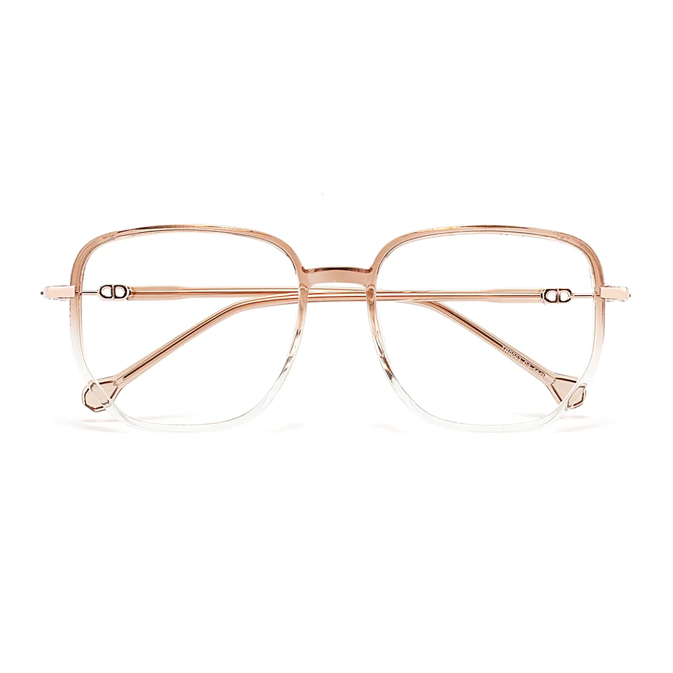 Gerda Brown & Clear Polygon Eyeglasses | CliCliMe.com display picture 3