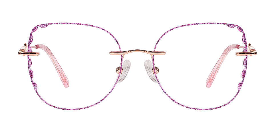 Elvira rose gold purple   Metal  Eyeglasses