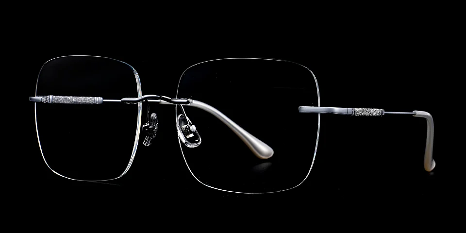 Pure silver   Metal  Eyeglasses