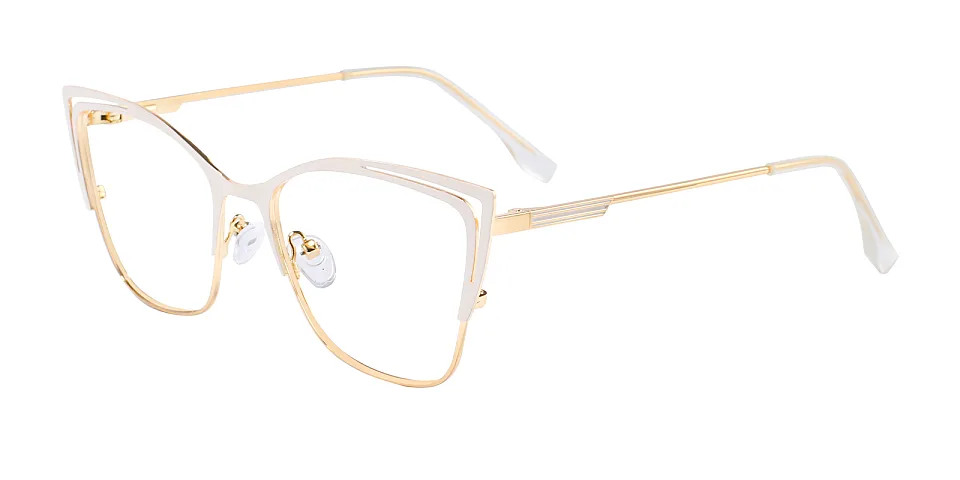 Surrey white   Metal  Eyeglasses