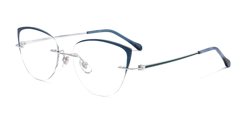 Fluxa blue   Titanium  Eyeglasses