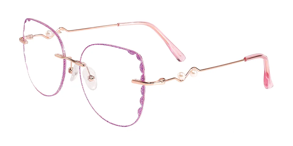 Elvira rose gold purple   Metal  Eyeglasses