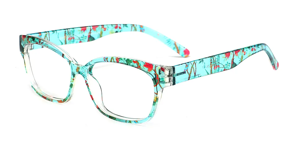 Safia green floral   Plastic  Eyeglasses