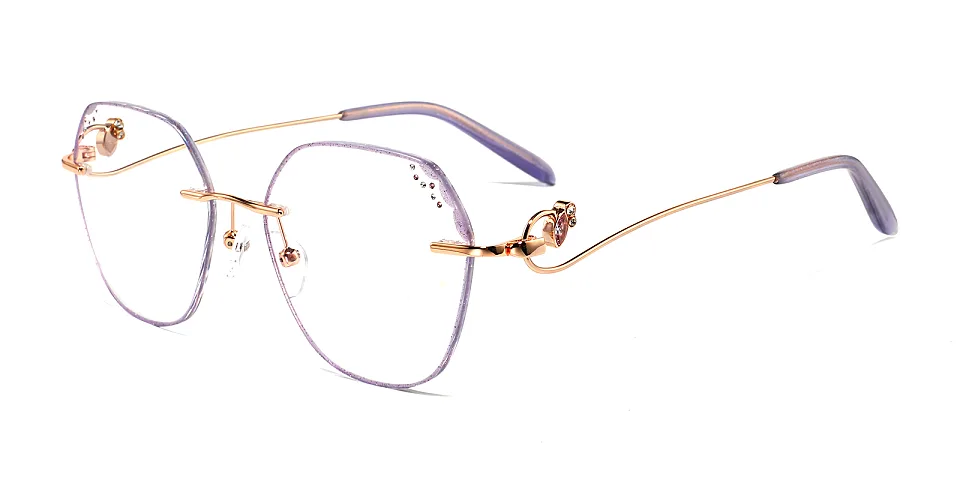 Grey Purple lavender   Metal  Eyeglasses