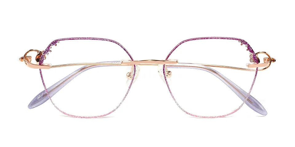 Grey Purple purple pink   Metal  Eyeglasses
