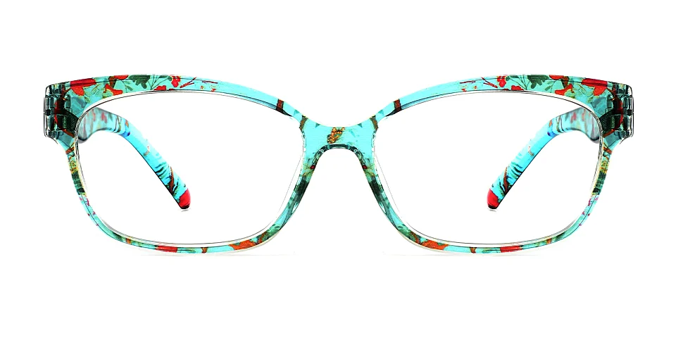 Safia green floral   Plastic  Eyeglasses