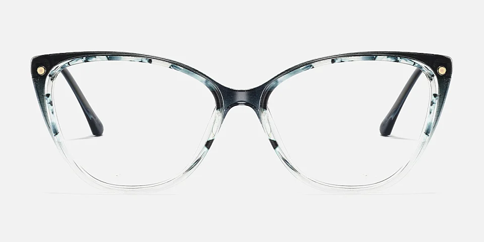 Evetta blue floral clear   Plastic  Eyeglasses