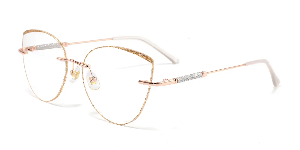 Glamour rose gold gold   Metal  Eyeglasses