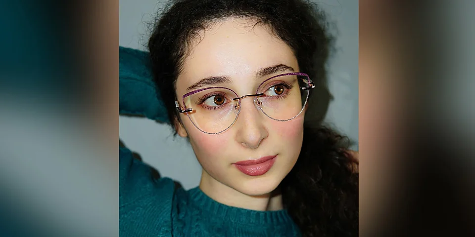 Glamour purple silver   Metal  Eyeglasses