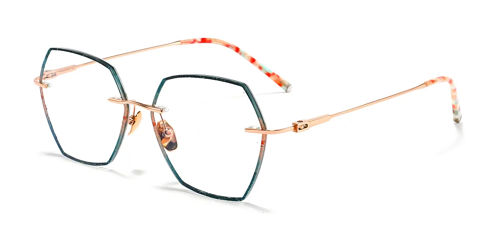 Anaya blue floral   Titanium  Eyeglasses