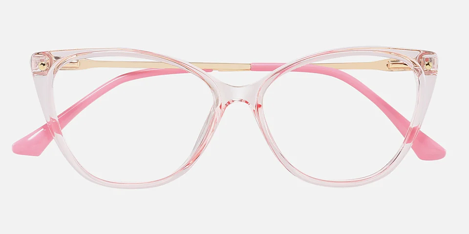 Evetta clear pink   Plastic  Eyeglasses