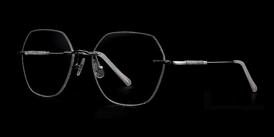 Gem silver green pink   Metal  Eyeglasses