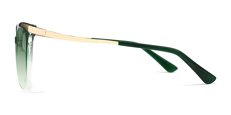 Sine dark green clear   Plastic  Sunglasses