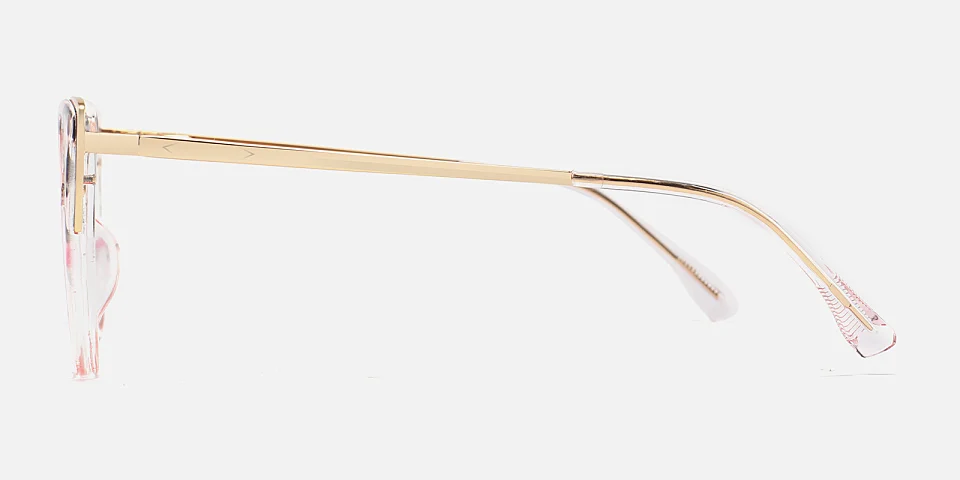 Lucissa pink floral clear pink   Plastic  Eyeglasses