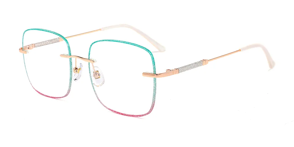 Sparkle green red   Metal  Eyeglasses