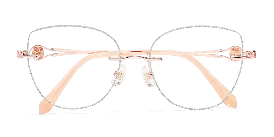 Topaz rose gold silver   Metal  Eyeglasses
