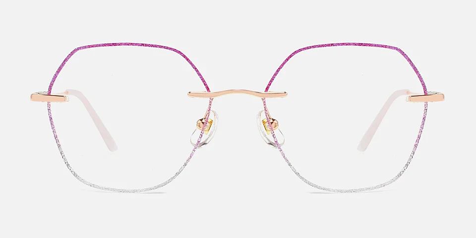 Gem purple silver   Metal  Eyeglasses