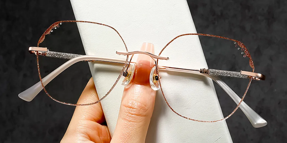 Laec rose gold   Metal  Eyeglasses