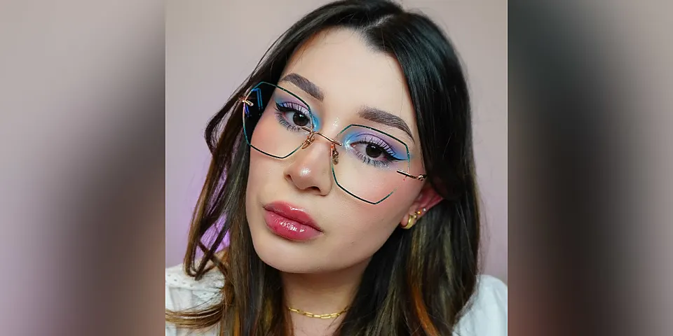 Anaya blue floral   Titanium  Eyeglasses