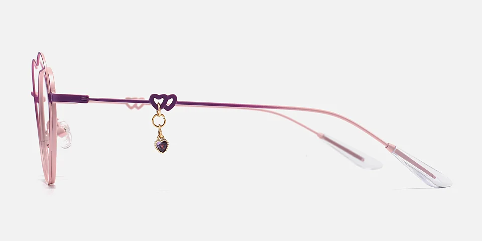 Heart purple pink   Metal  Eyeglasses