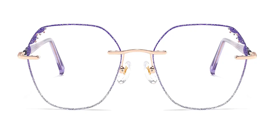 Laec purple silver   Metal  Eyeglasses