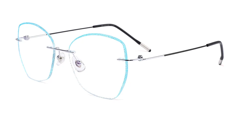 Karla light blue clear   Titanium  Eyeglasses