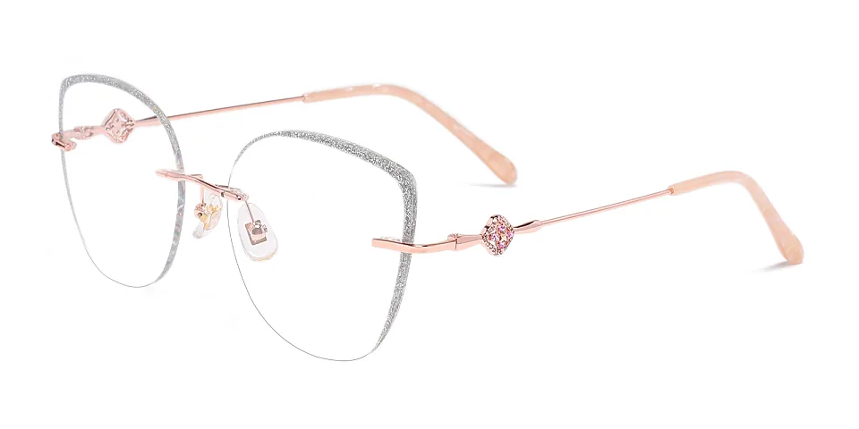 Shahlaa rose gold silver   Metal  Eyeglasses