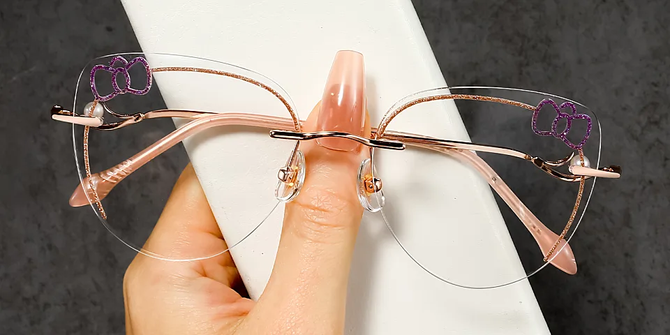 Kitty purple rose gold   Metal  Eyeglasses