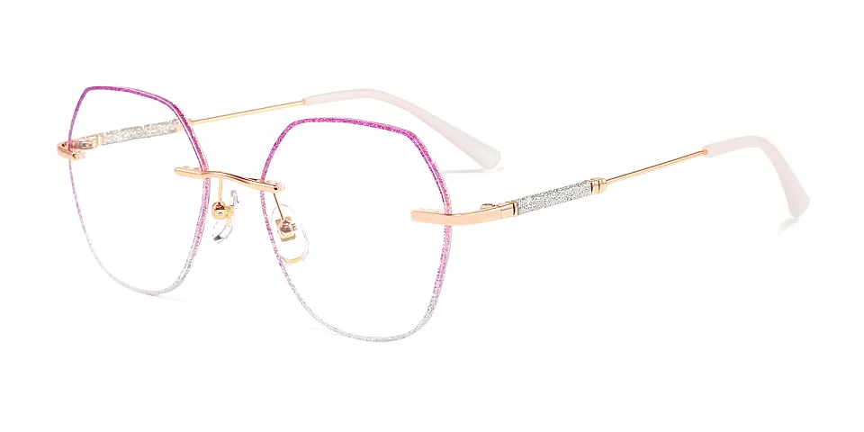 Gem purple silver   Metal  Eyeglasses
