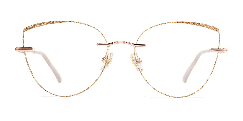 Glamour rose gold gold   Metal  Eyeglasses