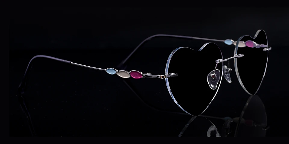 Loving silver   Metal  Eyeglasses