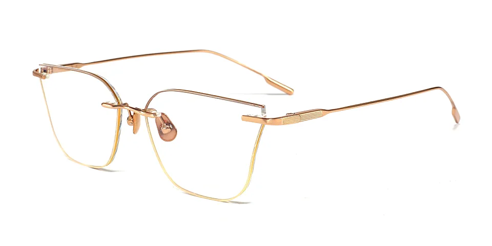 Rika rose gold brown champagne   Titanium  Eyeglasses