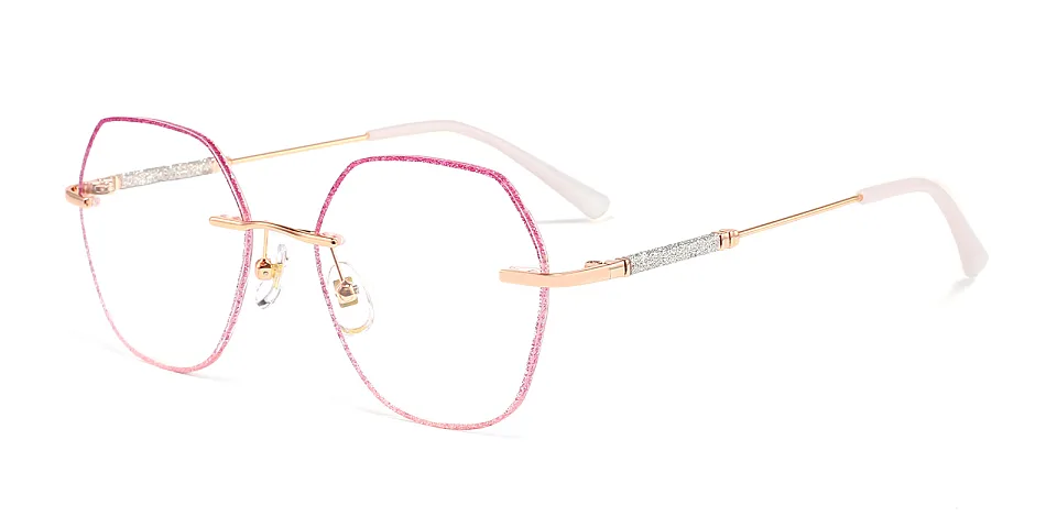 Gem purple pink   Metal  Eyeglasses