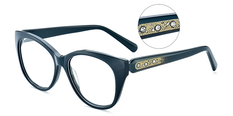 Anahi dark green   Acetate  Eyeglasses