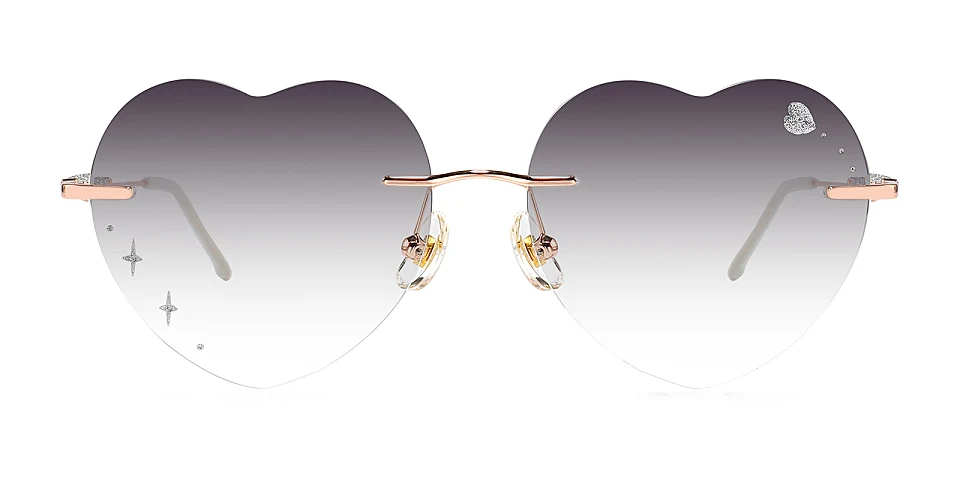 Star Heart rose gold silver   Metal  Sunglasses