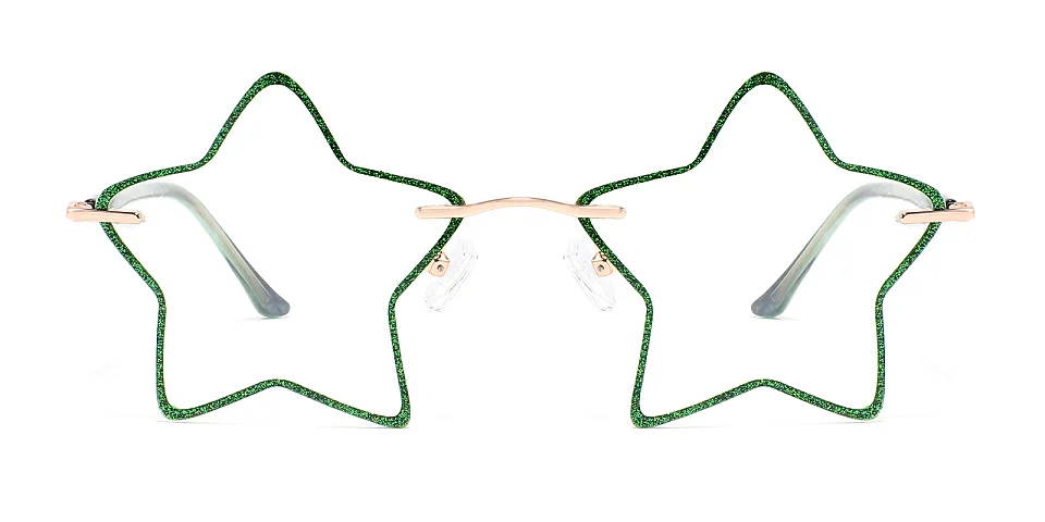 5 Stars green   Metal  Eyeglasses
