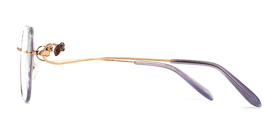 Grey Purple lavender   Metal  Eyeglasses