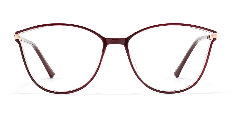 Darleen burgundy   Plastic  Eyeglasses