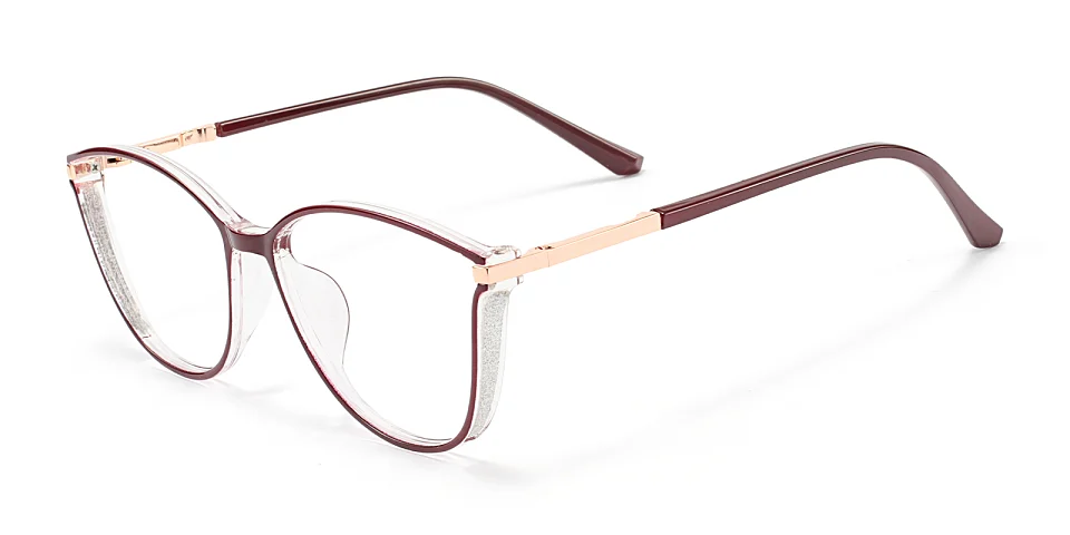 Darleen burgundy   Plastic  Eyeglasses