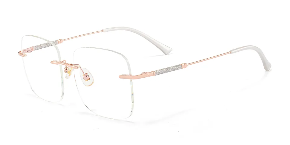 Pure rose gold   Metal  Eyeglasses