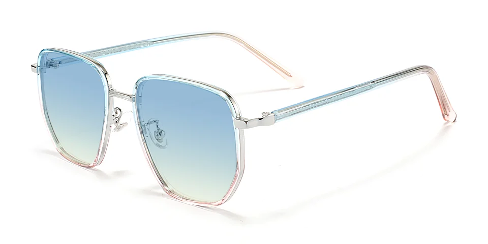 Jolin clear blue champagne   Metal  Sunglasses