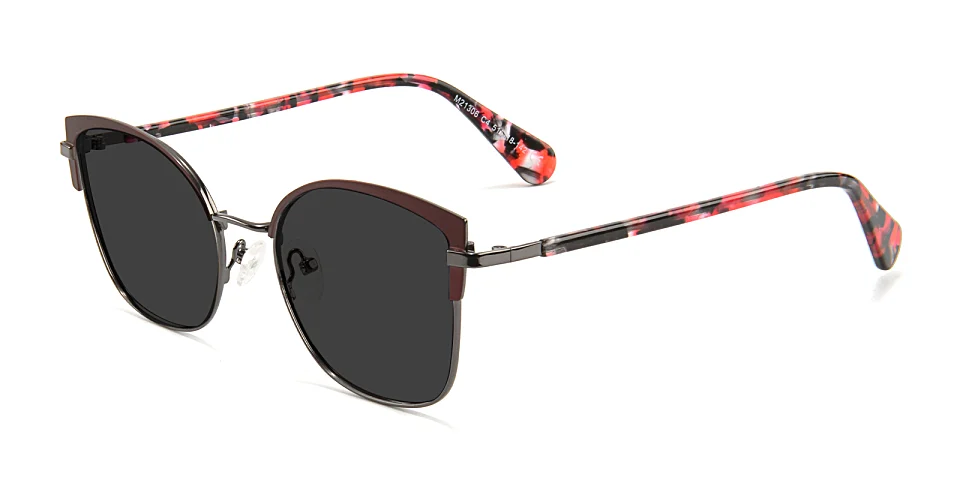 Heather red   Metal  Sunglasses