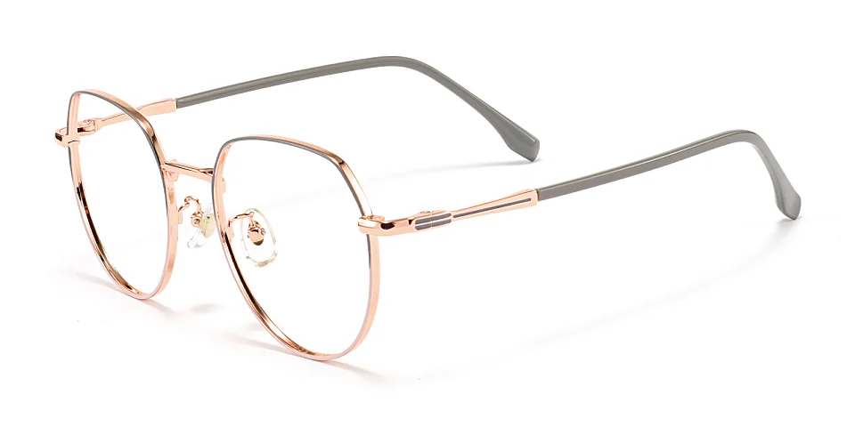Barbara grey pink   Metal  Eyeglasses